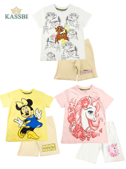Pack 3 Ensembles FILLE (3 Tee-shirt + 3 Shorts)