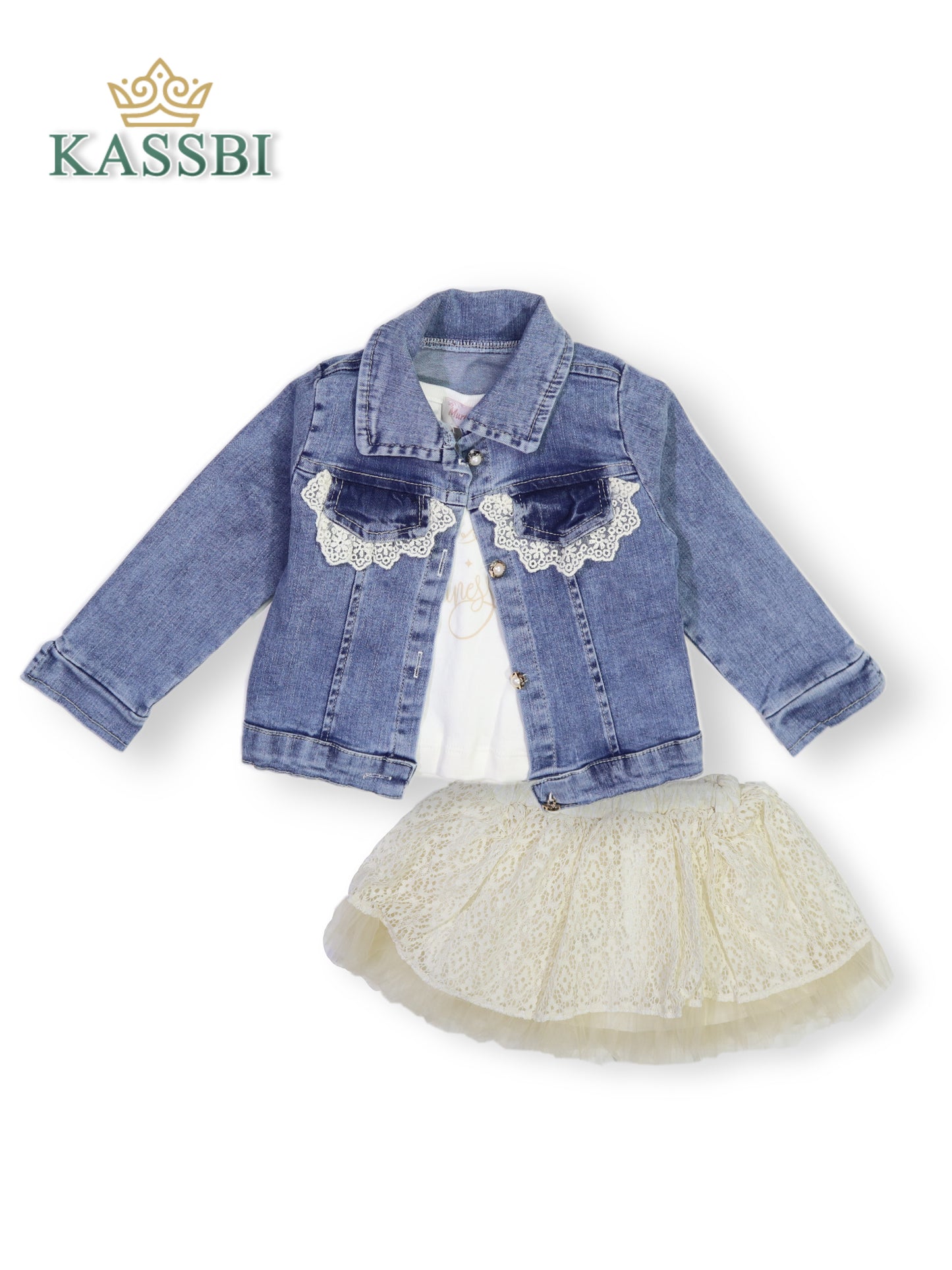 Ensemble 3pc jacket Jean + Tricot EN Coton + Jupe
