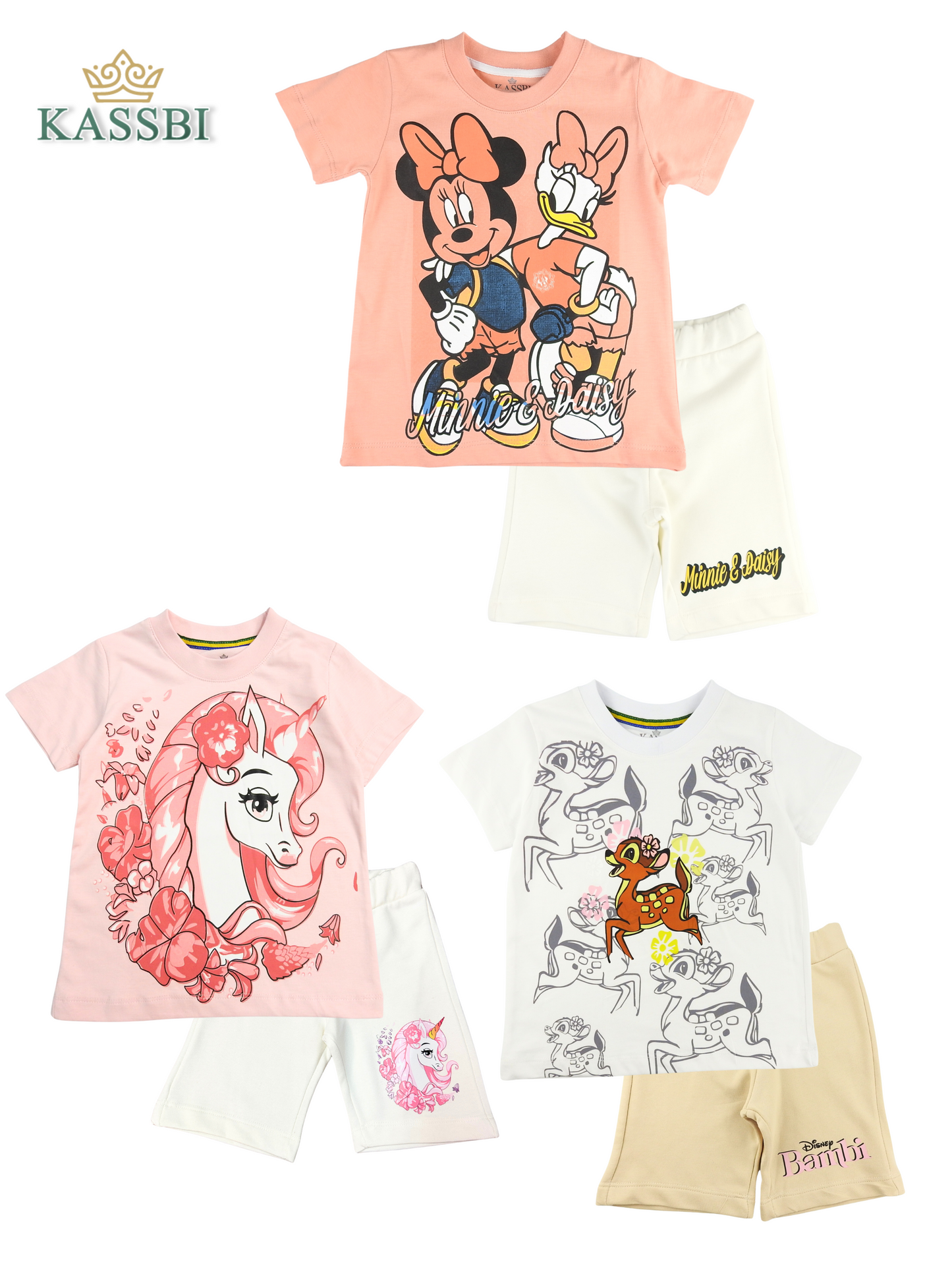 Pack 3 Ensembles FILLE (3 Tee-shirt + 3 Shorts)