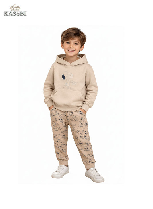 Ensemble 2 pièces garçon Snoopy Sweet – Sweat à capuche & pantalon (100 % coton)