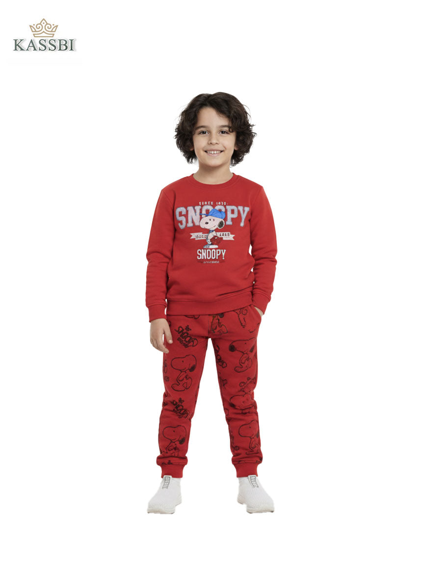 Ensemble Enfant Snoopy - en coton avec sweat et pantalon imprimé