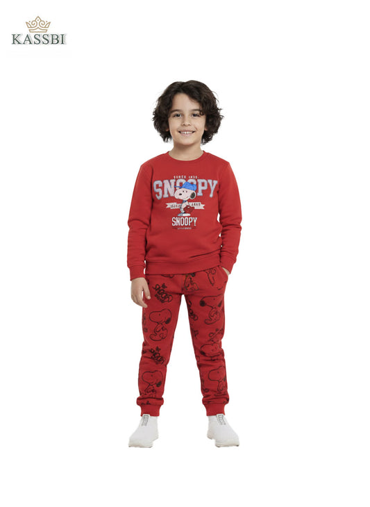 Ensemble Enfant Snoopy - en coton avec sweat et pantalon imprimé
