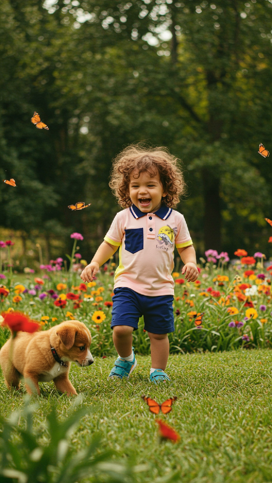 Ensemble Garçon "Aventure Nature" – Polo Graphique & Short Bleu