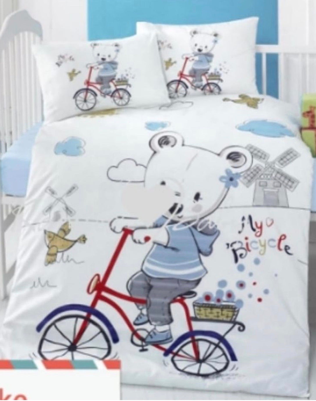 housse de couette + housse de cousin + 2 taie d'oreiller / multicolore