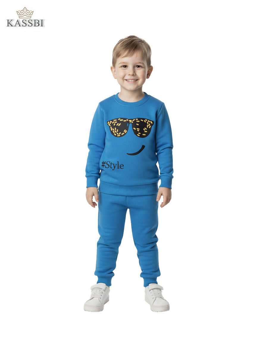 Ensemble Garçon en coton  - sweat imprimé et pantalon