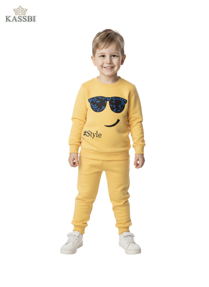 Ensemble Garçon en coton  - sweat imprimé et pantalon