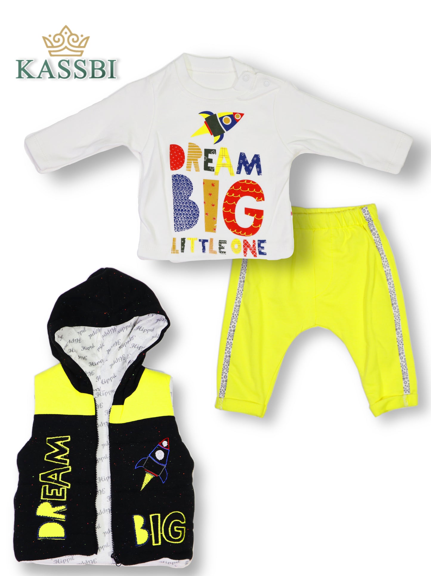 Ensemble bébé garçon 3 pièces : sweat et pantalon et gilet