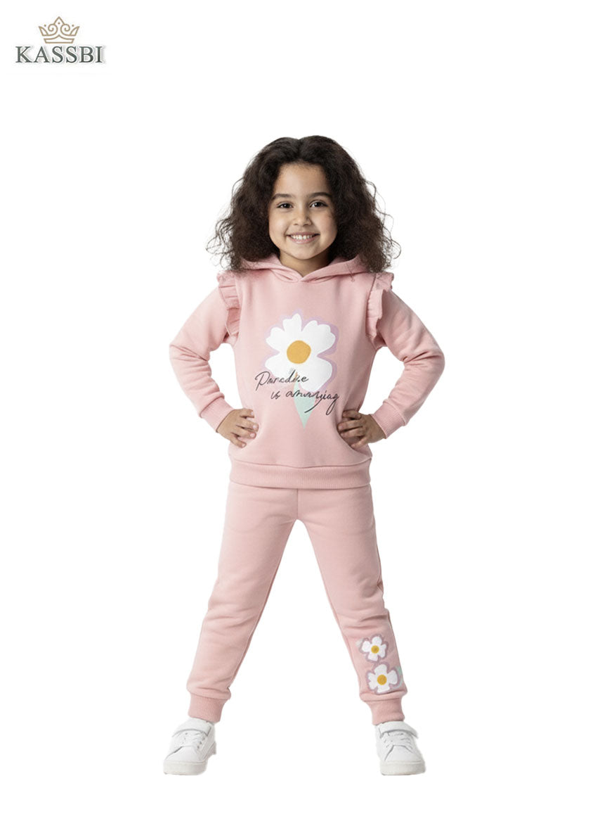 Ensemble Sweatshirt et Pantalon en Coton à Imprimé Fleuri