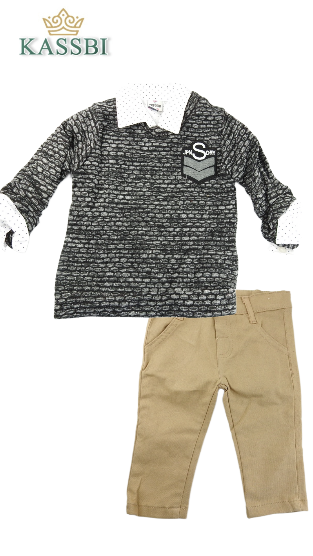 Ensemble 3 Pièce Pull + Chemise + pantalon
