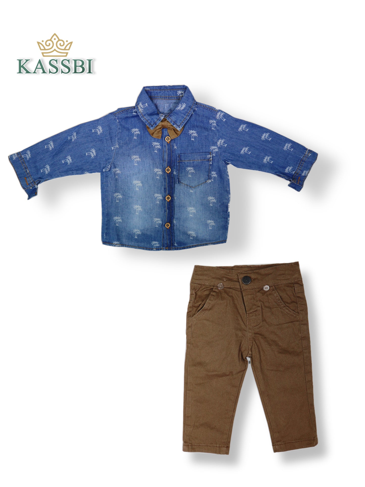 Ensemble de cérémonie chemise et pantalon et noeud papillon garçon -