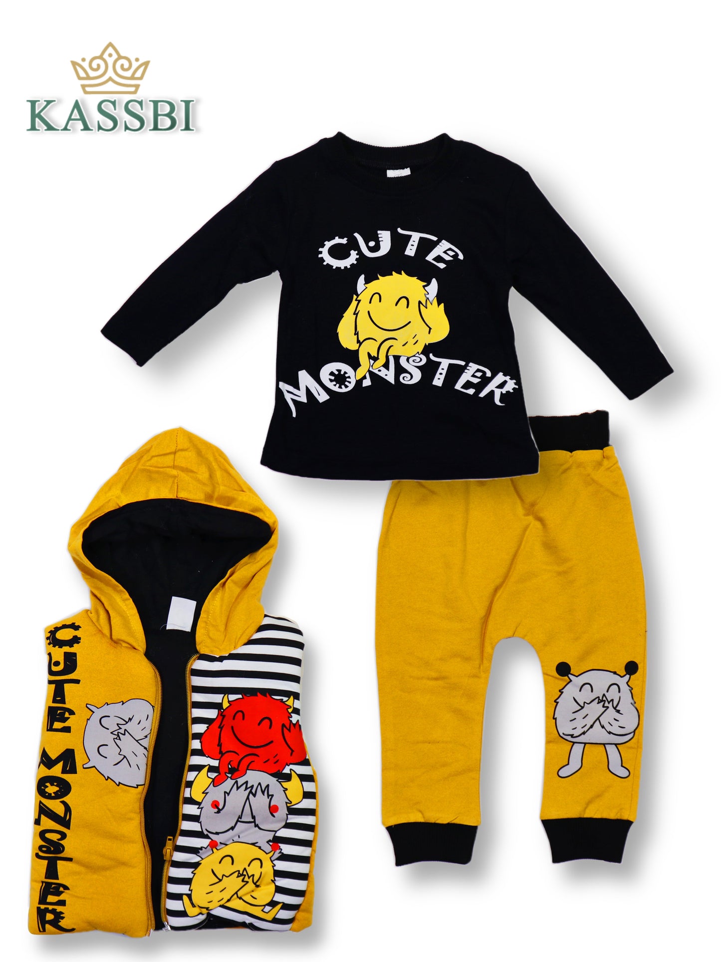 Ensemble 3 pièces Tricot Pantalon Gilet garçon