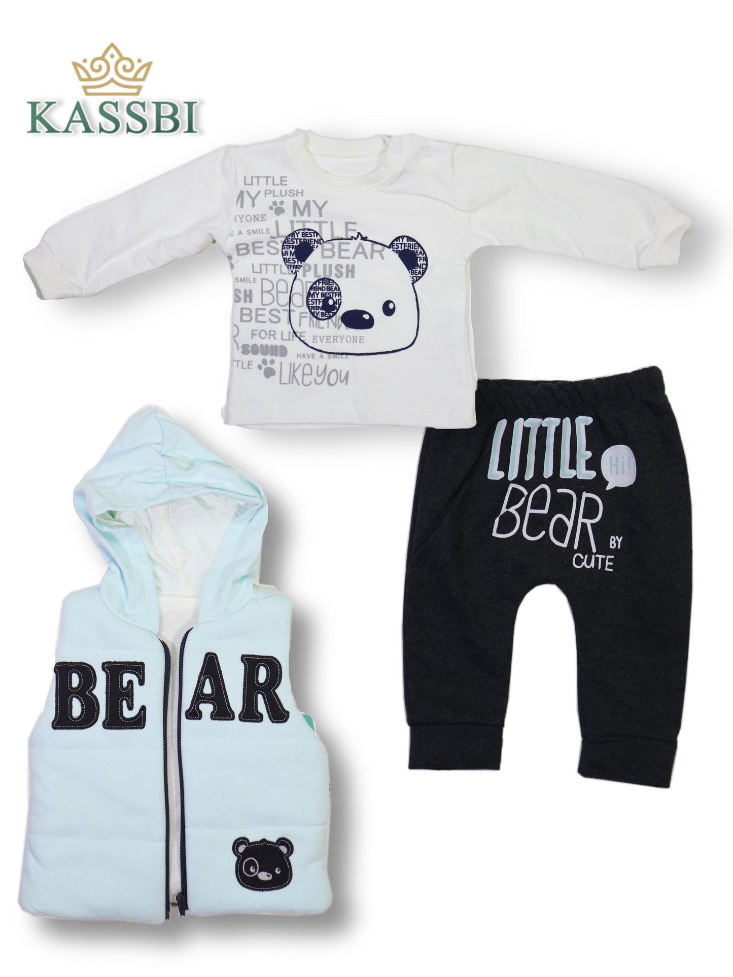 Gilet zippe à capuche + Tricot + pantalon