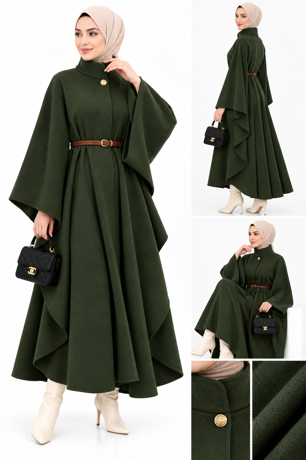 Poncho Femme Long Chic