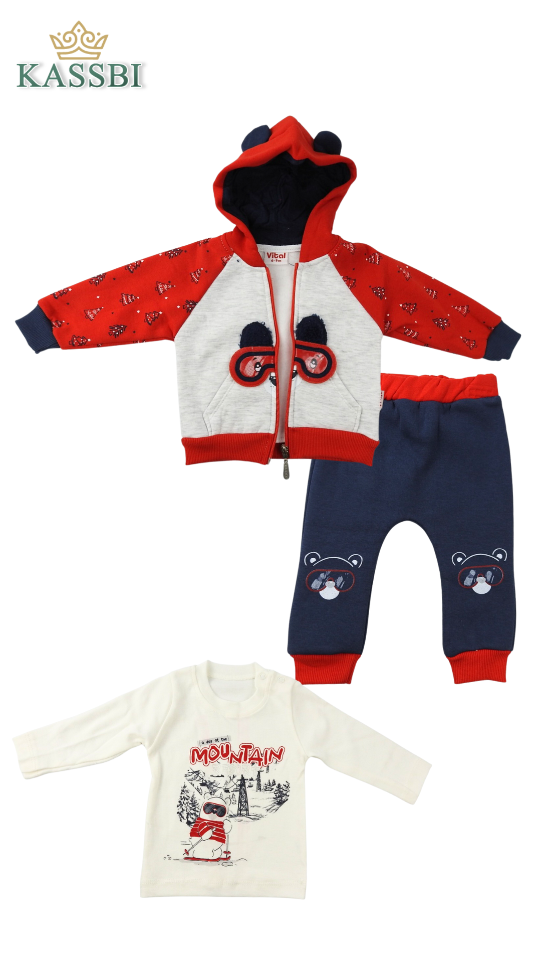 Ensemble Cardigan + tricot + Pantalon - molleton (مبطن )