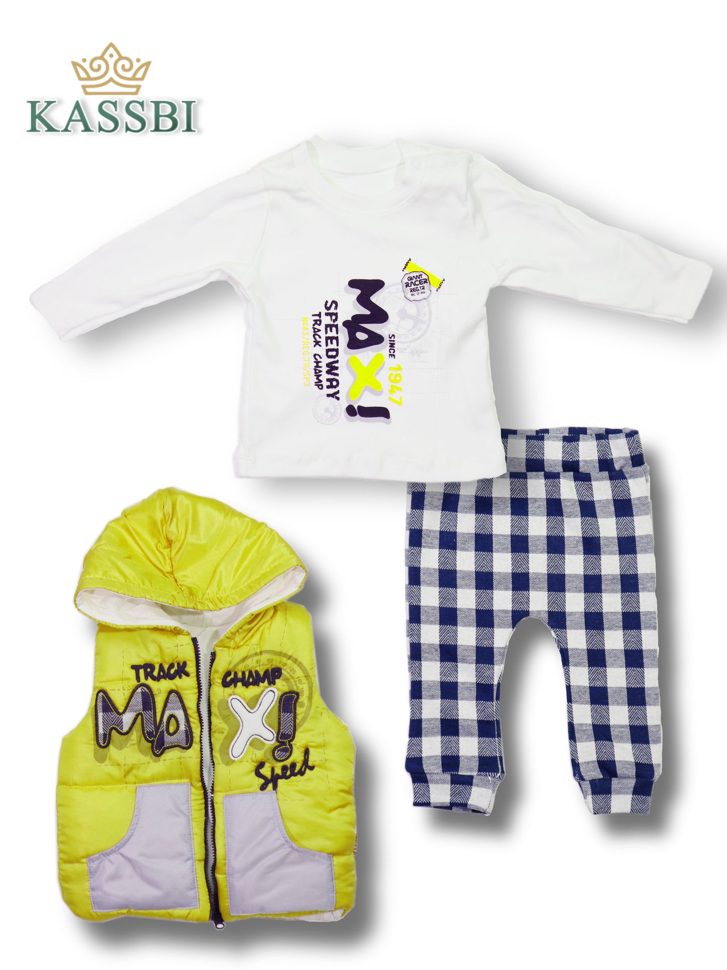 Ensemble 3 pièces bébé : gilet , Tricot , Pantalon - Garçons