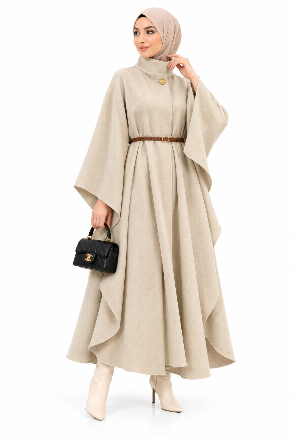 Poncho Femme Long Chic