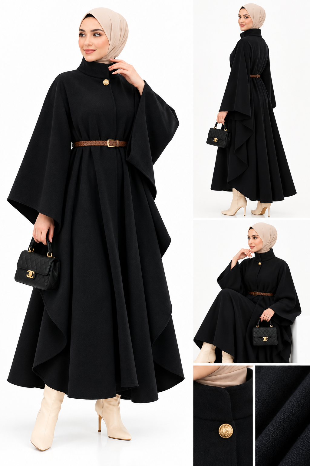 Poncho Femme Long Chic