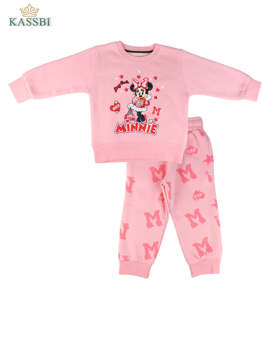 Ensemble sweat + jogging En molleton imprimé Minnie -Fille -