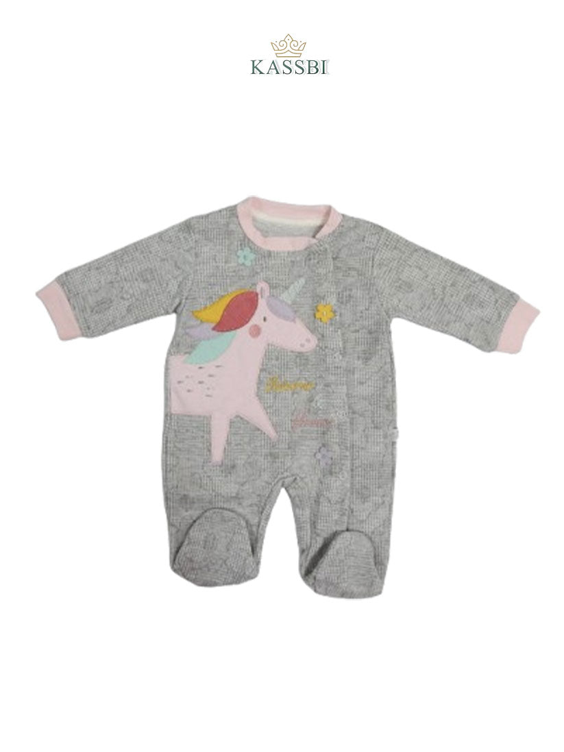 Barboteuse Bébé Fille en Coton – Confort & Douceur (0-9 mois)