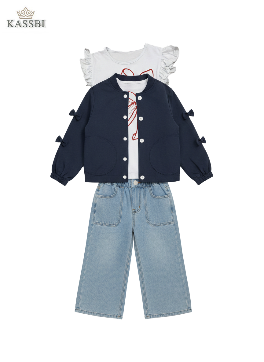 Ensemble 3 pièces fille – Modèle Collection de l’Eid 2026