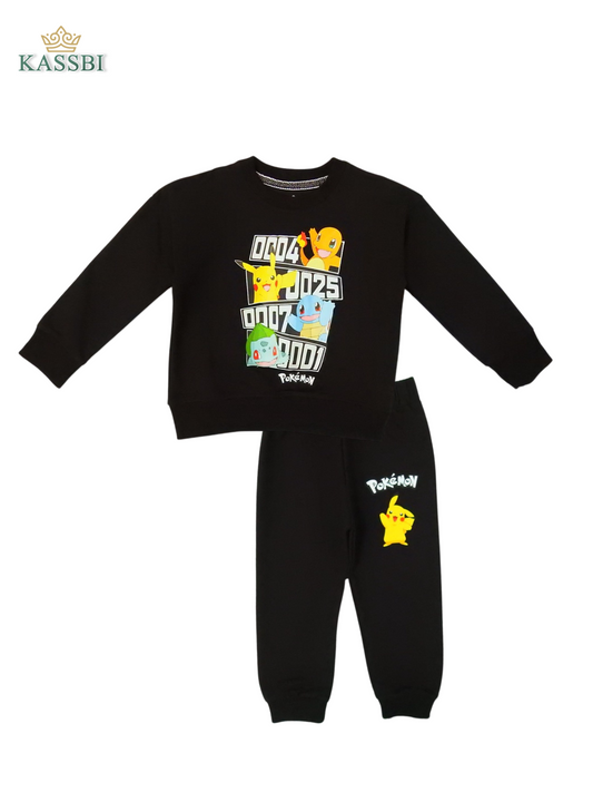 Ensemble Enfant Pokémon - en coton avec sweat et pantalon imprimé