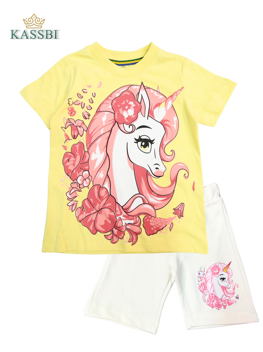 Ensemble Unicorn Tee-Shirt + Short - coton