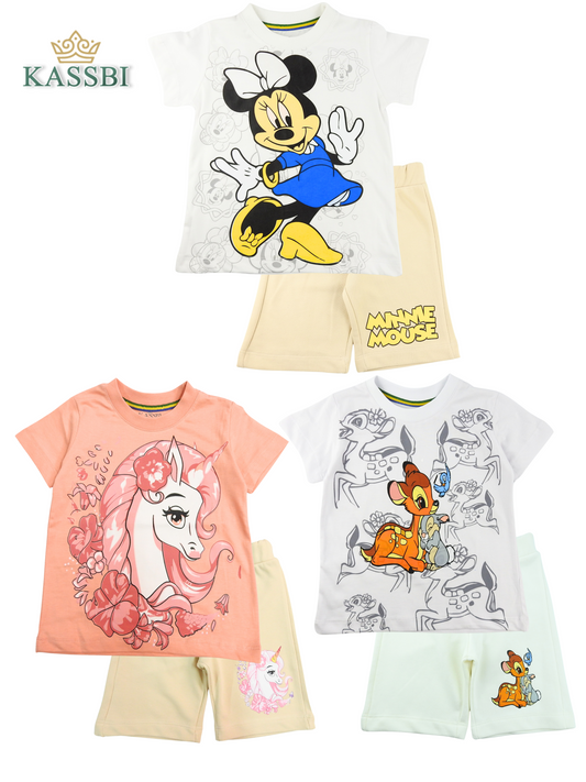 Pack 3 Ensembles FILLE (3 Tee-shirt + 3 Shorts)