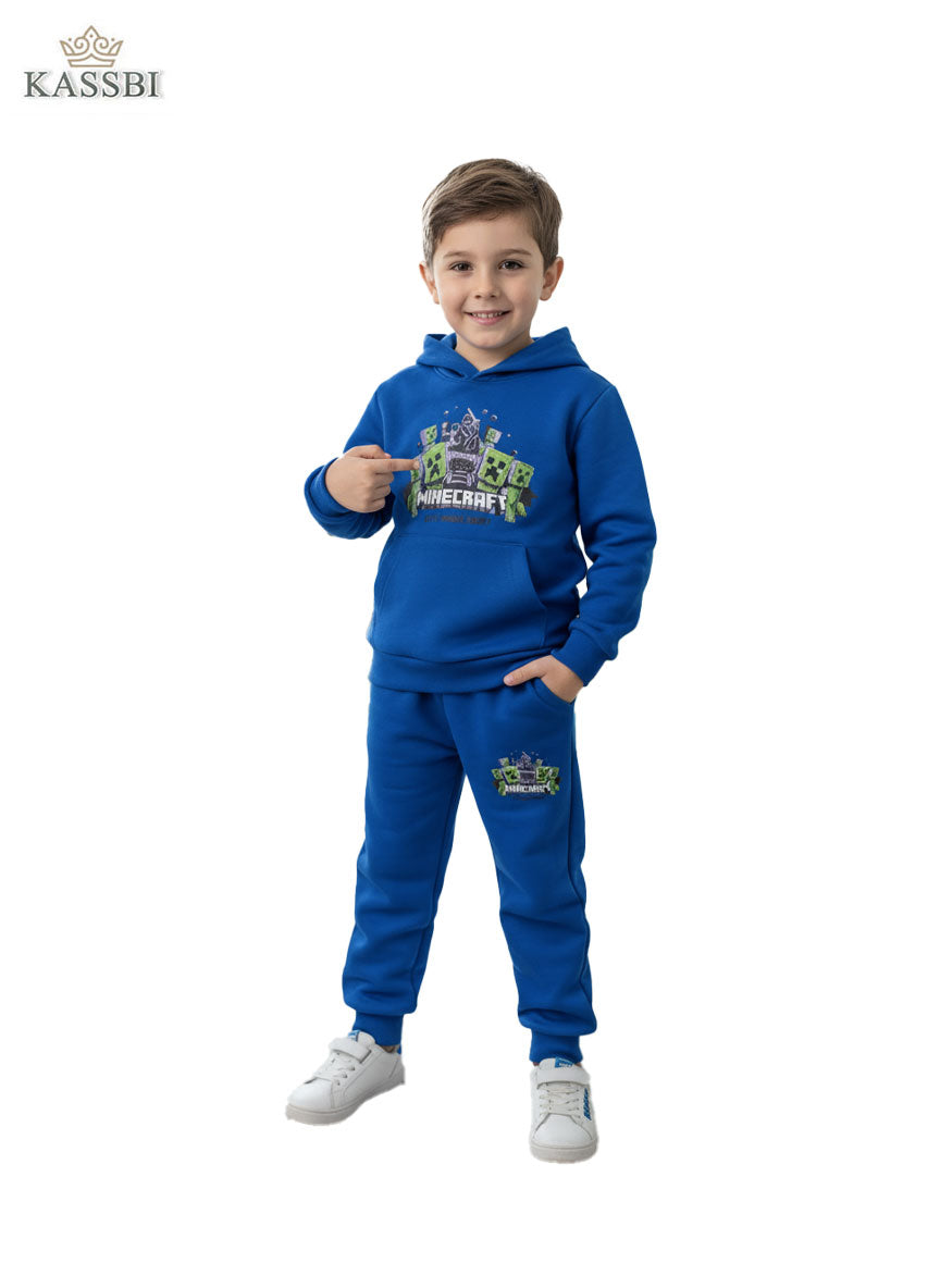 Ensemble Garçon en coton  - sweat imprimé Minecraft et pantalon