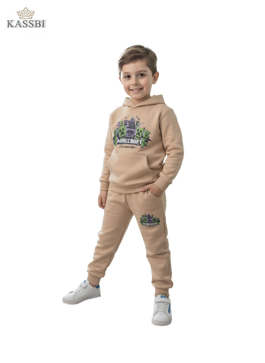 Ensemble Garçon en coton  - sweat imprimé Minecraft et pantalon