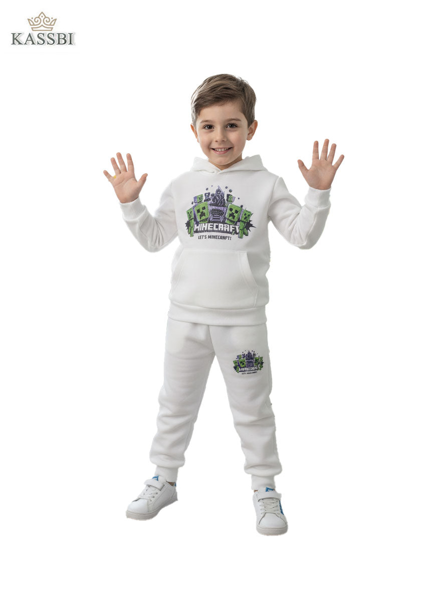 Ensemble Garçon en coton  - sweat imprimé Minecraft et pantalon